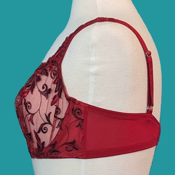 Soma Sensuous Lace Red Bra Size 38D Preowned - Picture 3 of 7